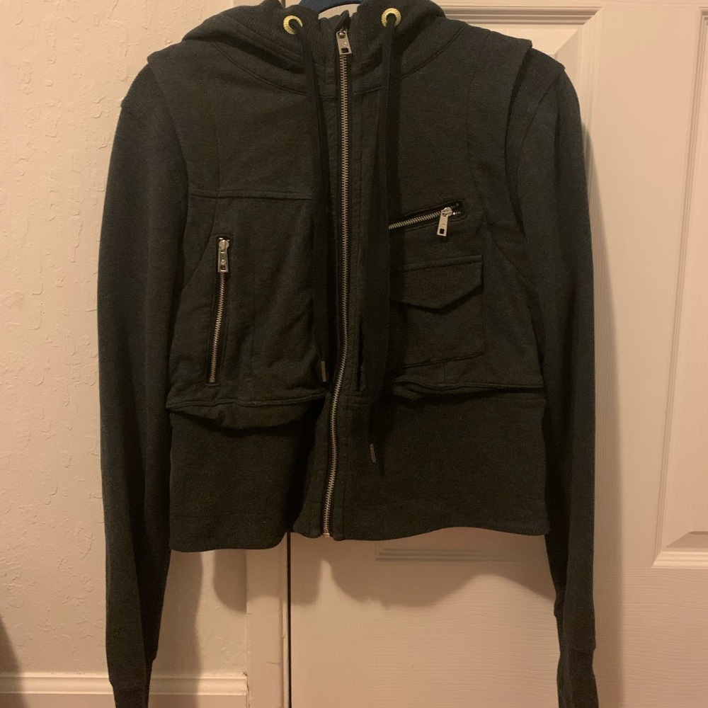 lulu lemon jacket bright yellow and grey